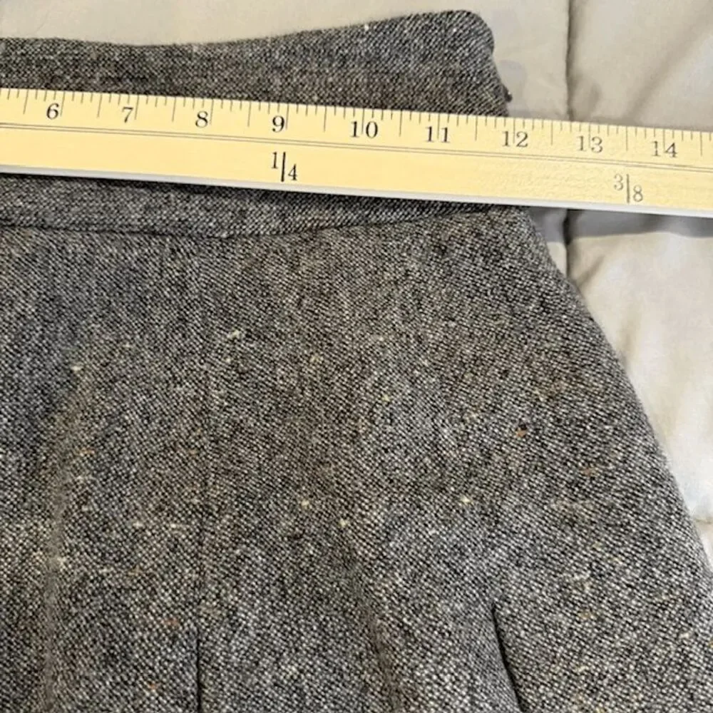 Rag & Bone 100% Wool Tweed Mini Skirt Charcoal Confetti Side Zipper Size 25 (XS)